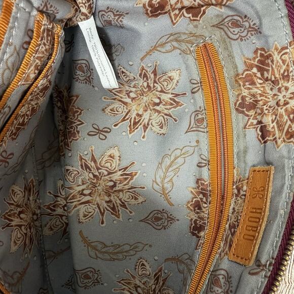 Hobo International Sable Red Maroon 100% Leather Wristlet Ring Clutch Boho - Picture 12 of 12